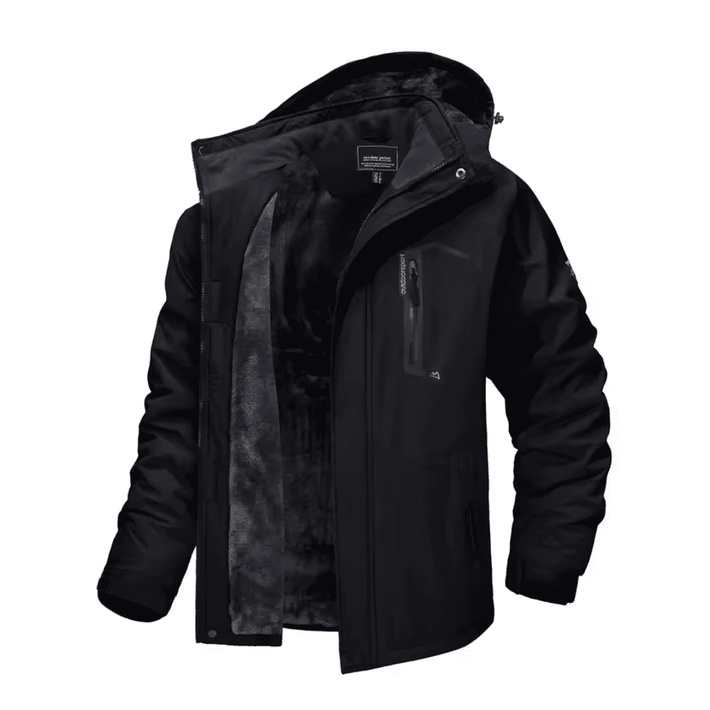 Jaqueta Masculina Forrada com Capuz para Neve Forglows