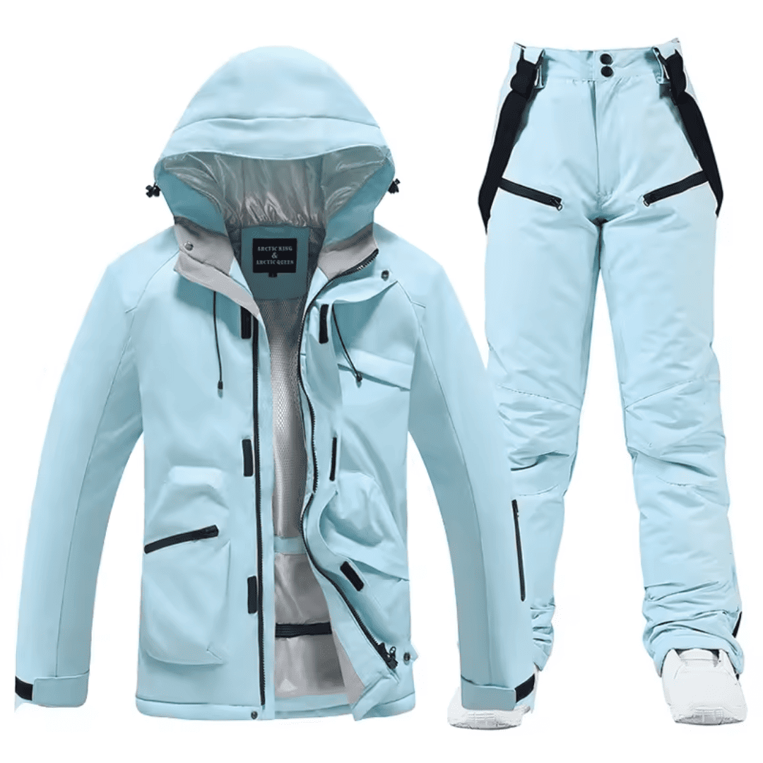 Conjunto de Casaco e Calça com Suspensório Masculino para Neve Forglows