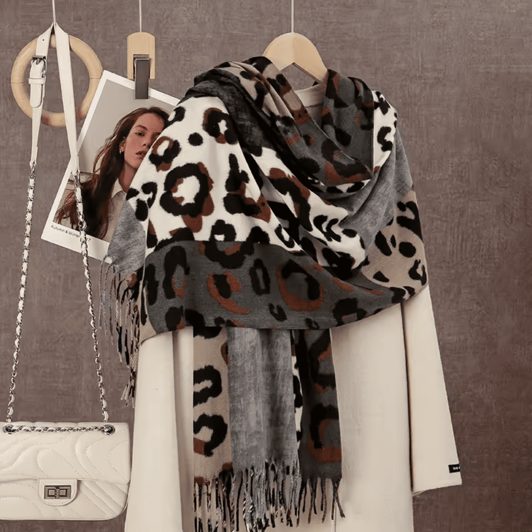 Xale Feminino em Cashmere Animal Print Colorido Forglows