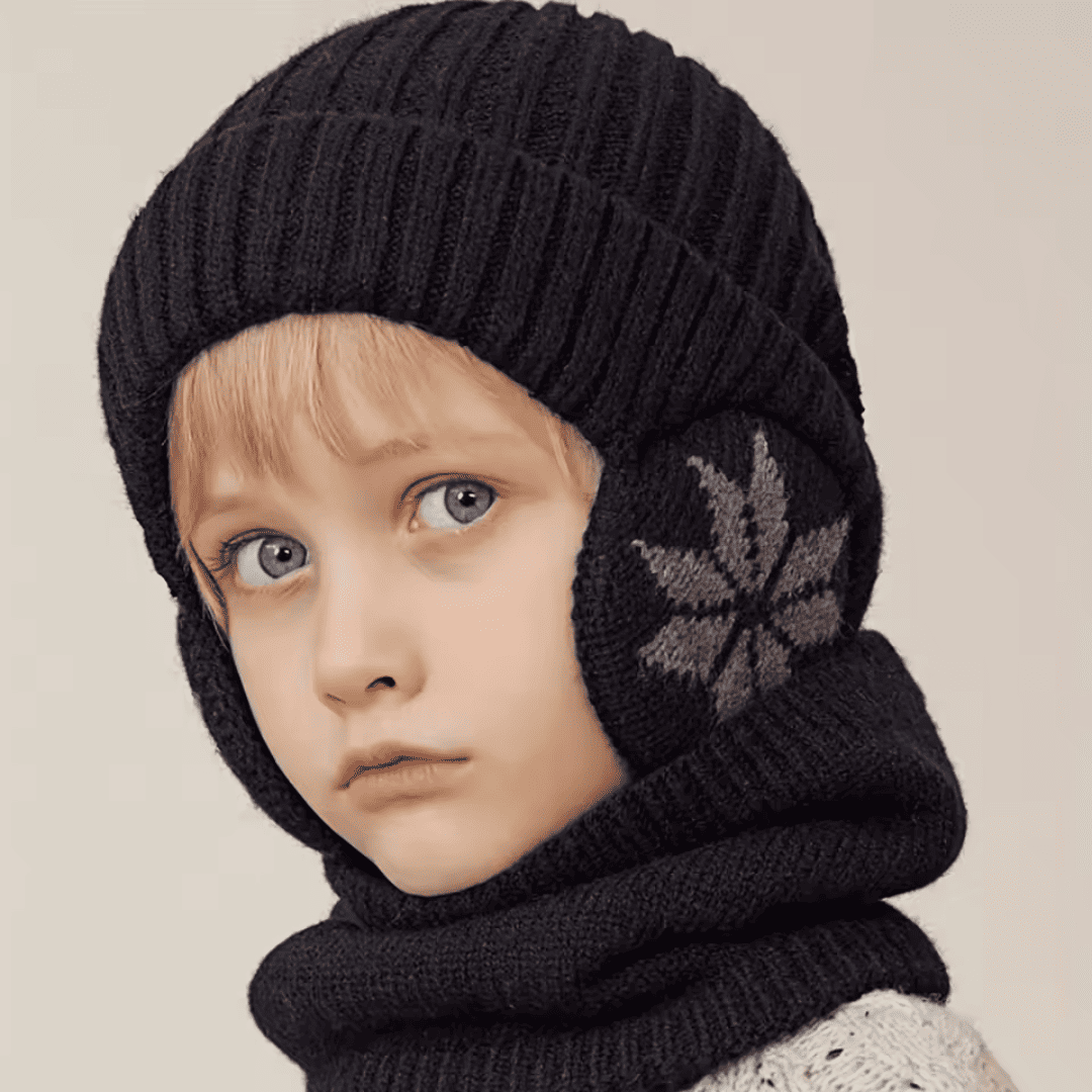 Conjunto Touca e Gola Infantil Peluciado com Tapa Orelha Forglows