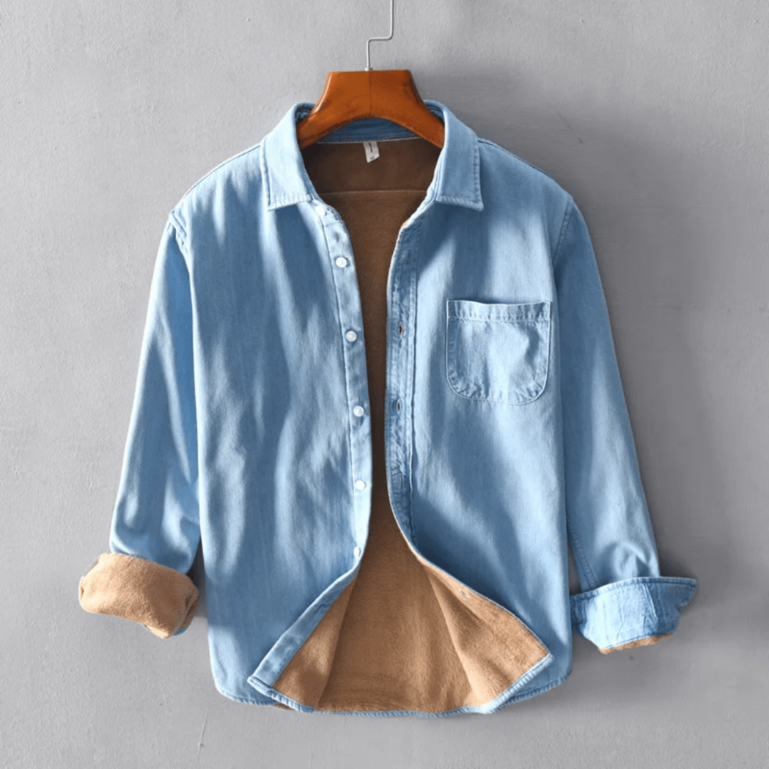 Camisa Masculina Jeans Peluciada Forglows