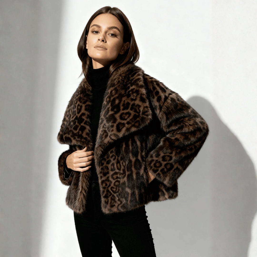 Casaco Feminino de Pele Animal Print Forglows