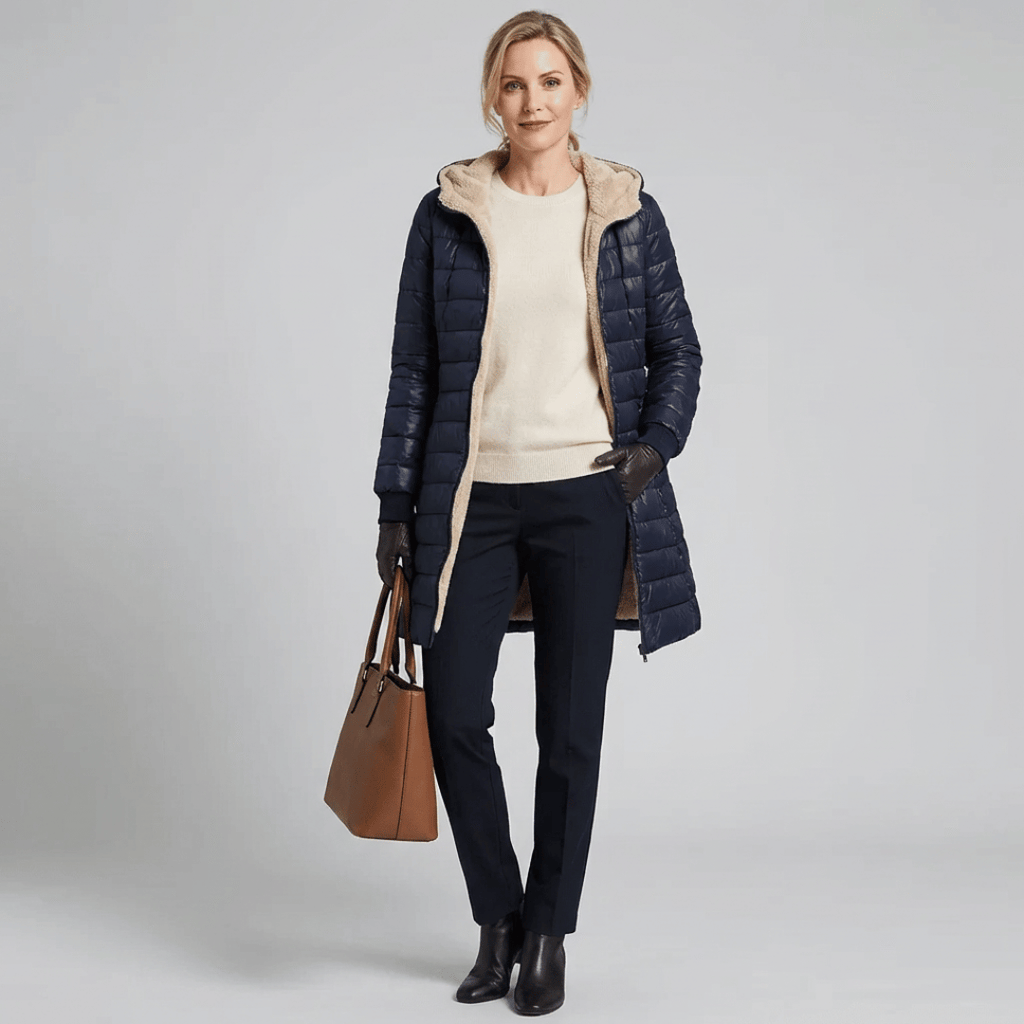 Jaqueta Feminina Puffer Longa com Pelúcia Forglows