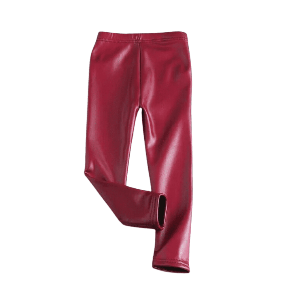 Calça de Couro Infantil com Pelúcia Forglows