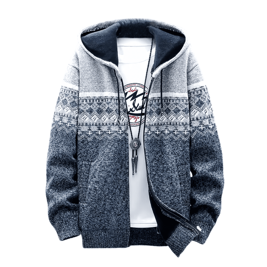 Casaco Masculino de Fio Peluciado com Capuz Estampado Forglows