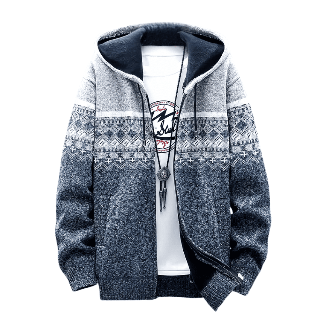 Casaco Masculino de Fio Peluciado com Capuz Estampado Forglows