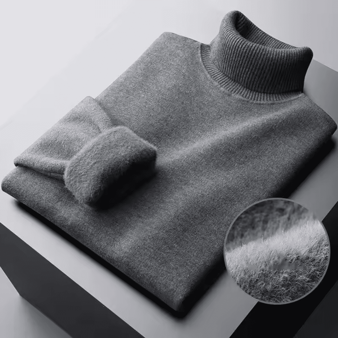 Suéter Masculino com Pelúcia e Gola Alta Forglows