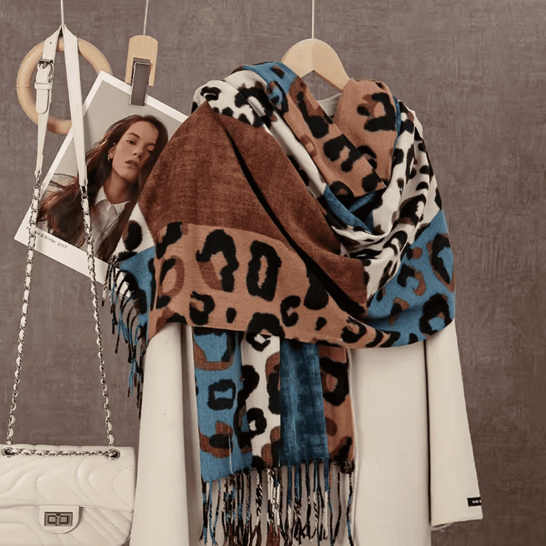 Xale Feminino em Cashmere Animal Print Colorido Forglows