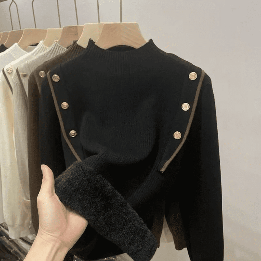 Suéter Feminino Peluciado Botões Forglows