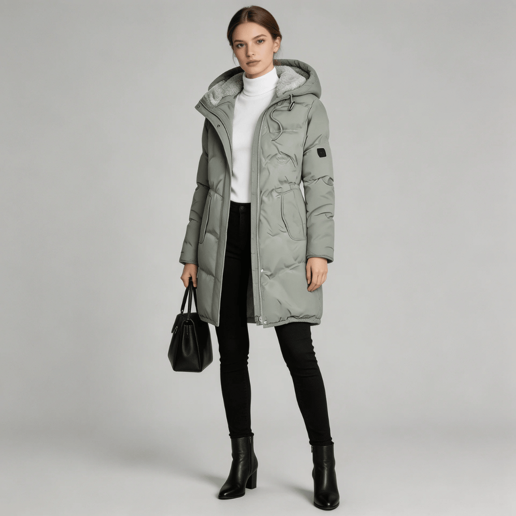 Parka Feminina Grossa com Pelúcia e Capuz Forglows