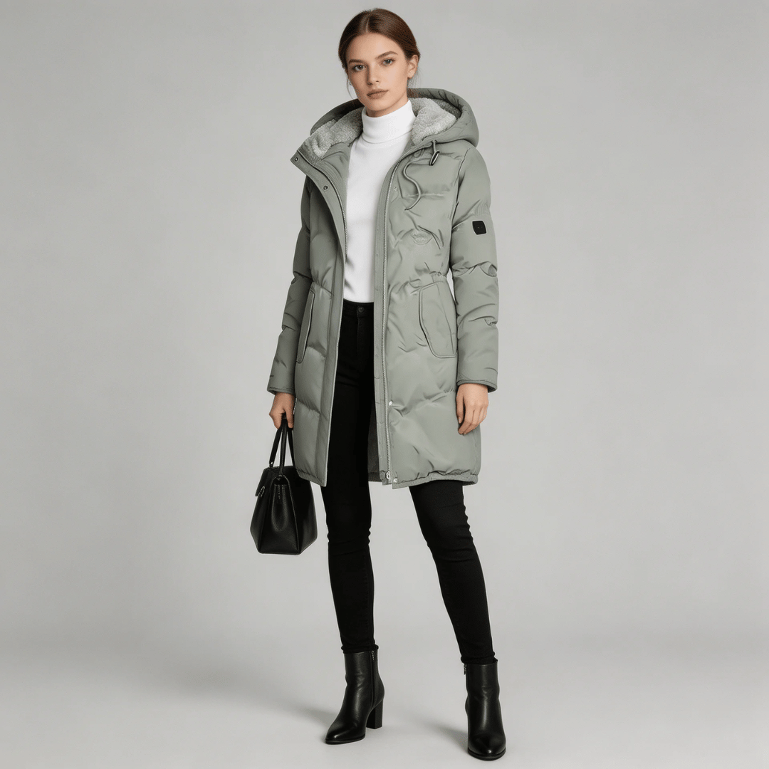 Parka Feminina Grossa com Pelúcia e Capuz Forglows