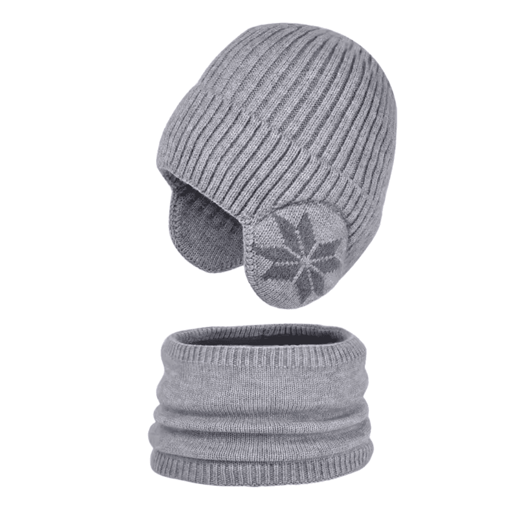 Conjunto Touca e Gola Infantil Peluciado com Tapa Orelha Forglows