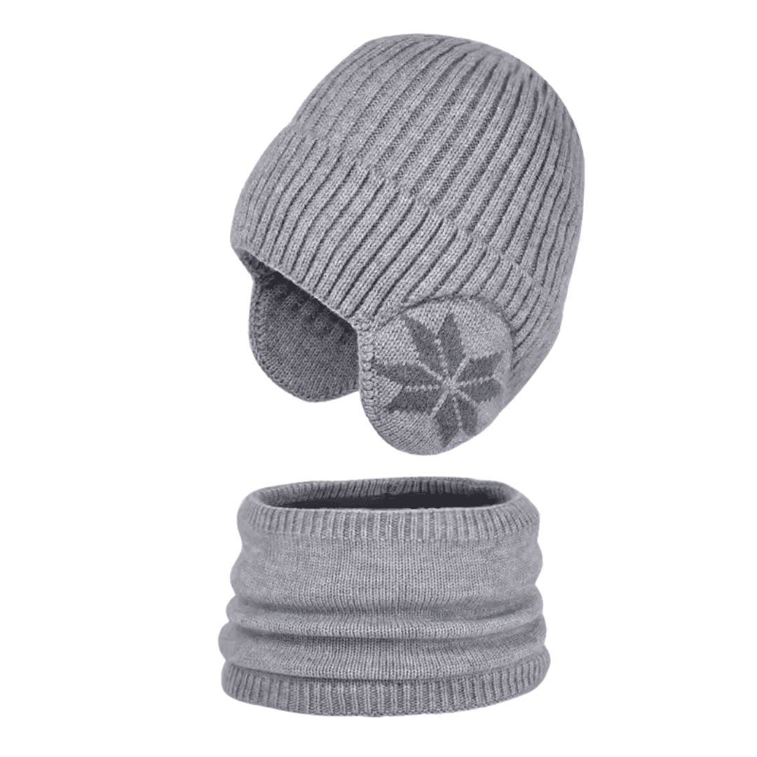 Conjunto Touca e Gola Infantil Peluciado com Tapa Orelha Forglows