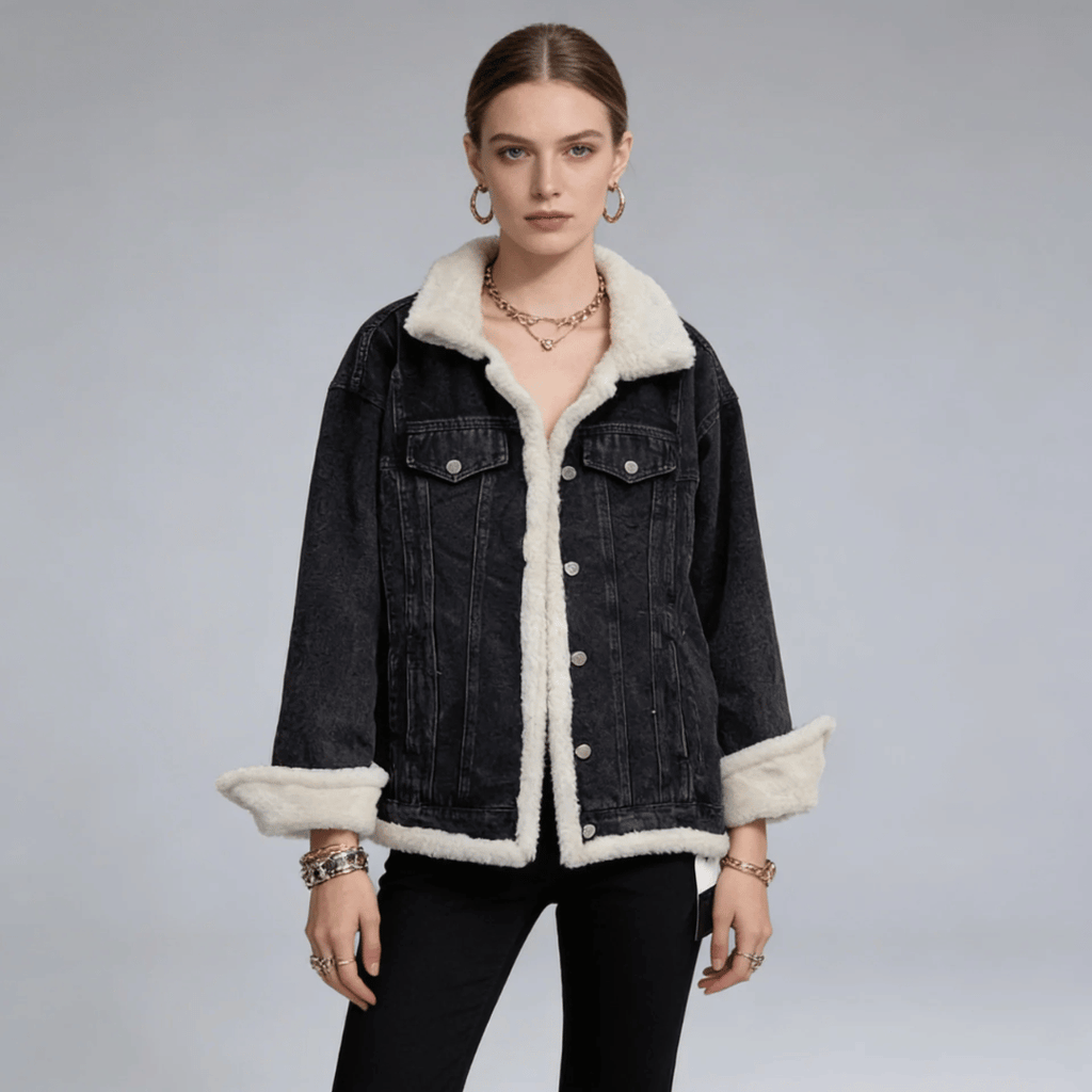 Jaqueta Feminina Jeans Peluciada Forglows