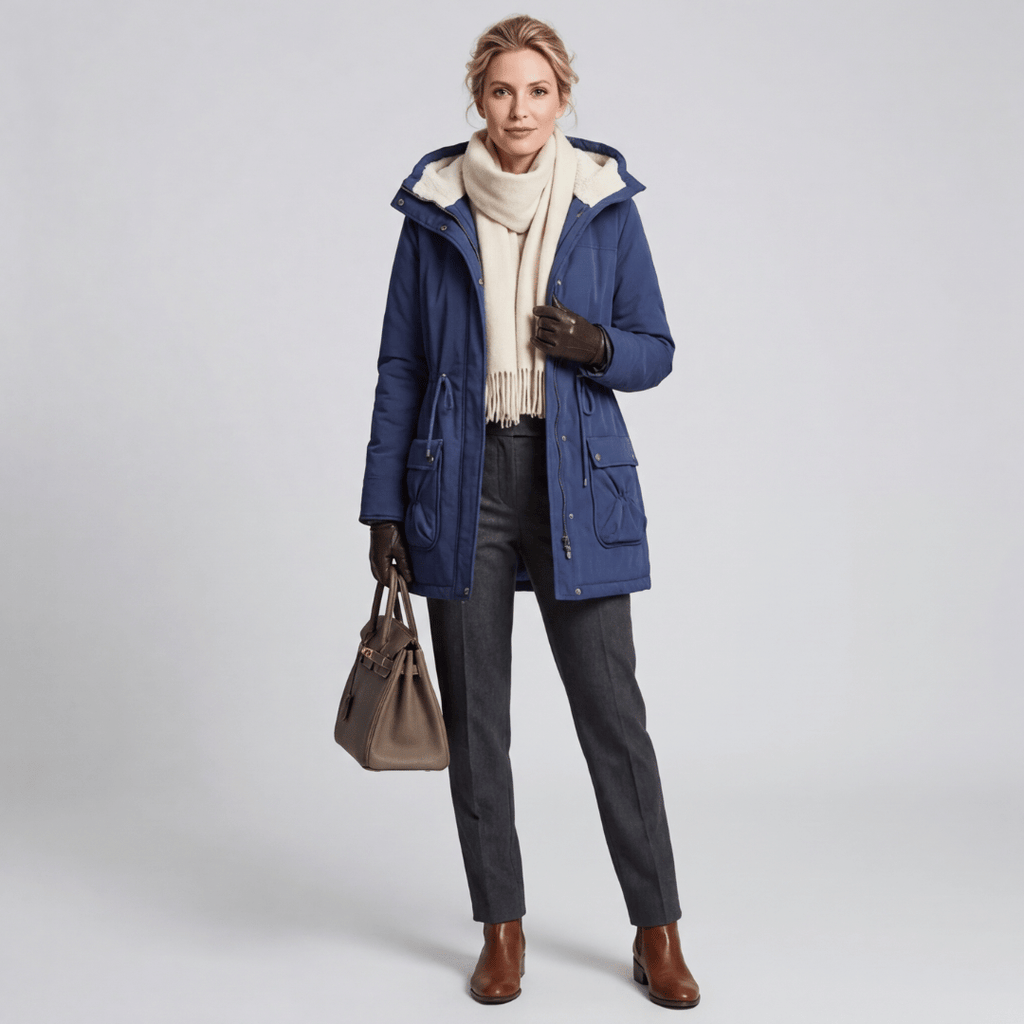 Parka Feminina Forrada com Pelúcia e Gola Alta Forglows