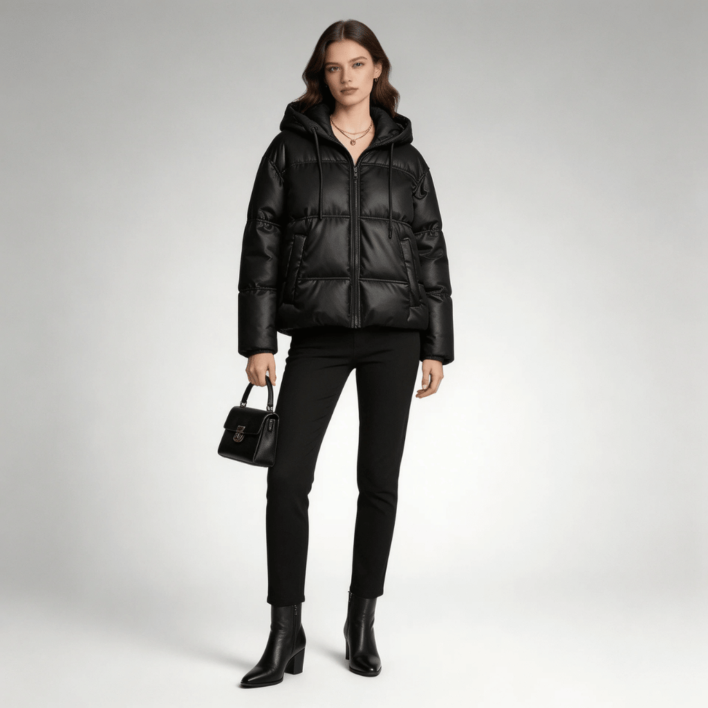 Jaqueta Feminina Puffer com Capuz Forglows