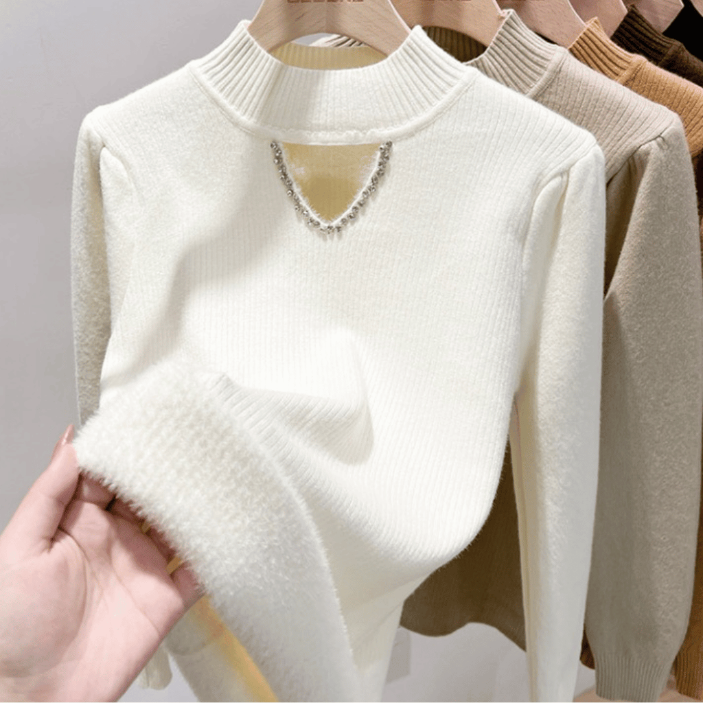 Suéter Feminino Peluciado com Pérolas Forglows