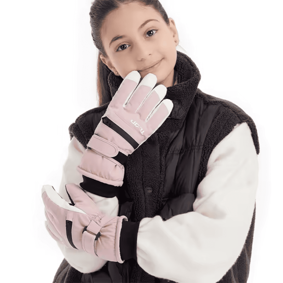 Luva Peluciada Infantil para Neve Impermeável e Touchscreen Forglows