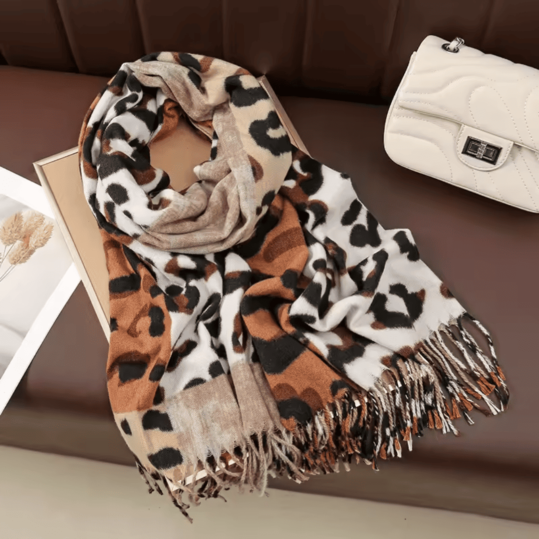 Xale Feminino em Cashmere Animal Print Colorido Forglows