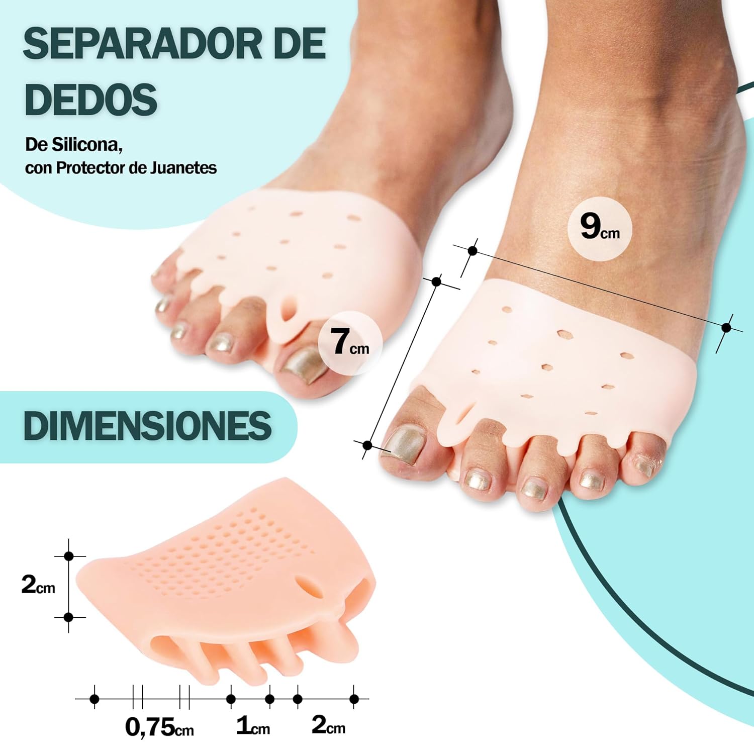 Almohadillas terapéuticas con Separador de dedos l SoftToe™
