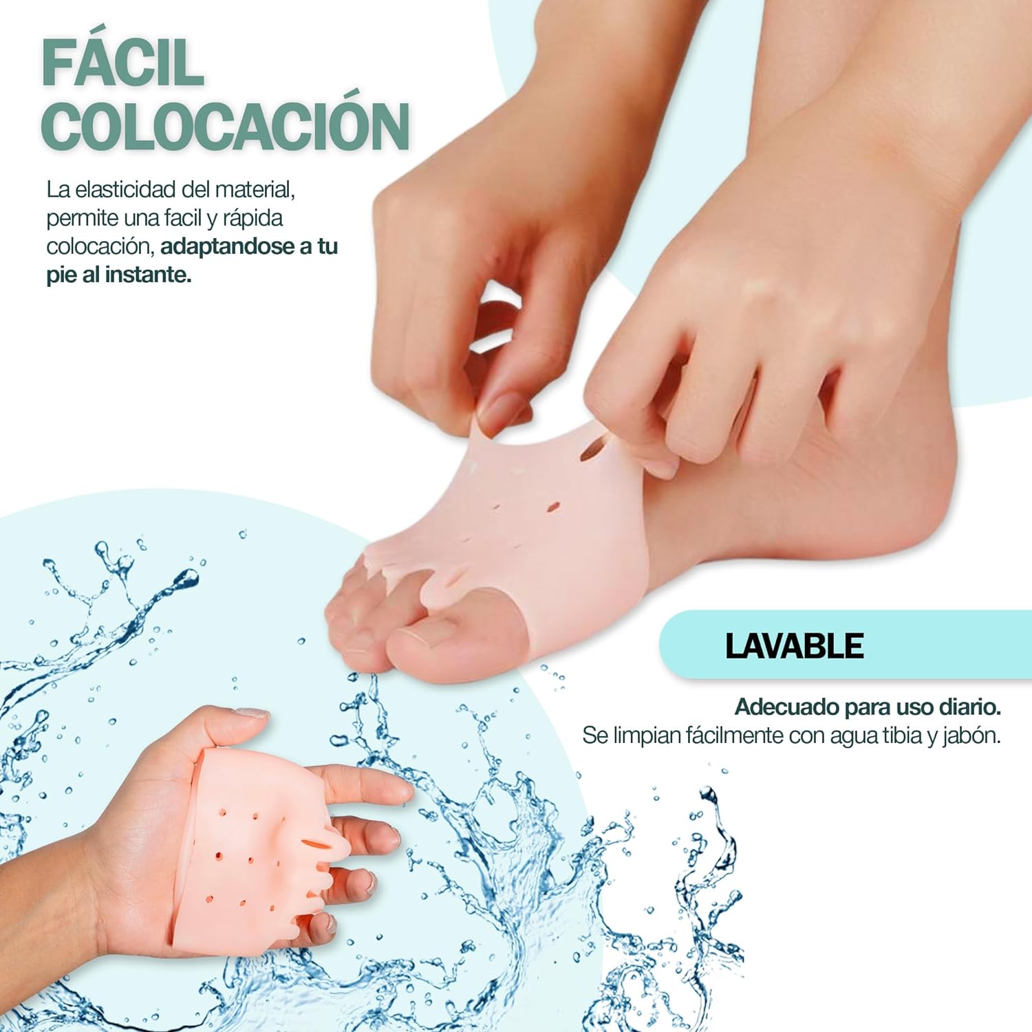 Almohadillas terapéuticas con Separador de dedos l SoftToe™