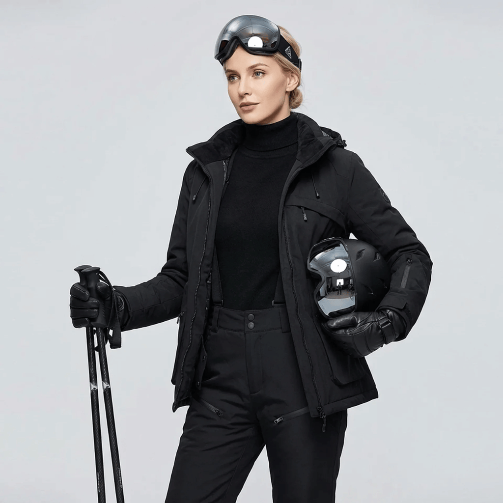 Conjunto de Casaco e Calça com Suspensório Feminino para Neve Forglows