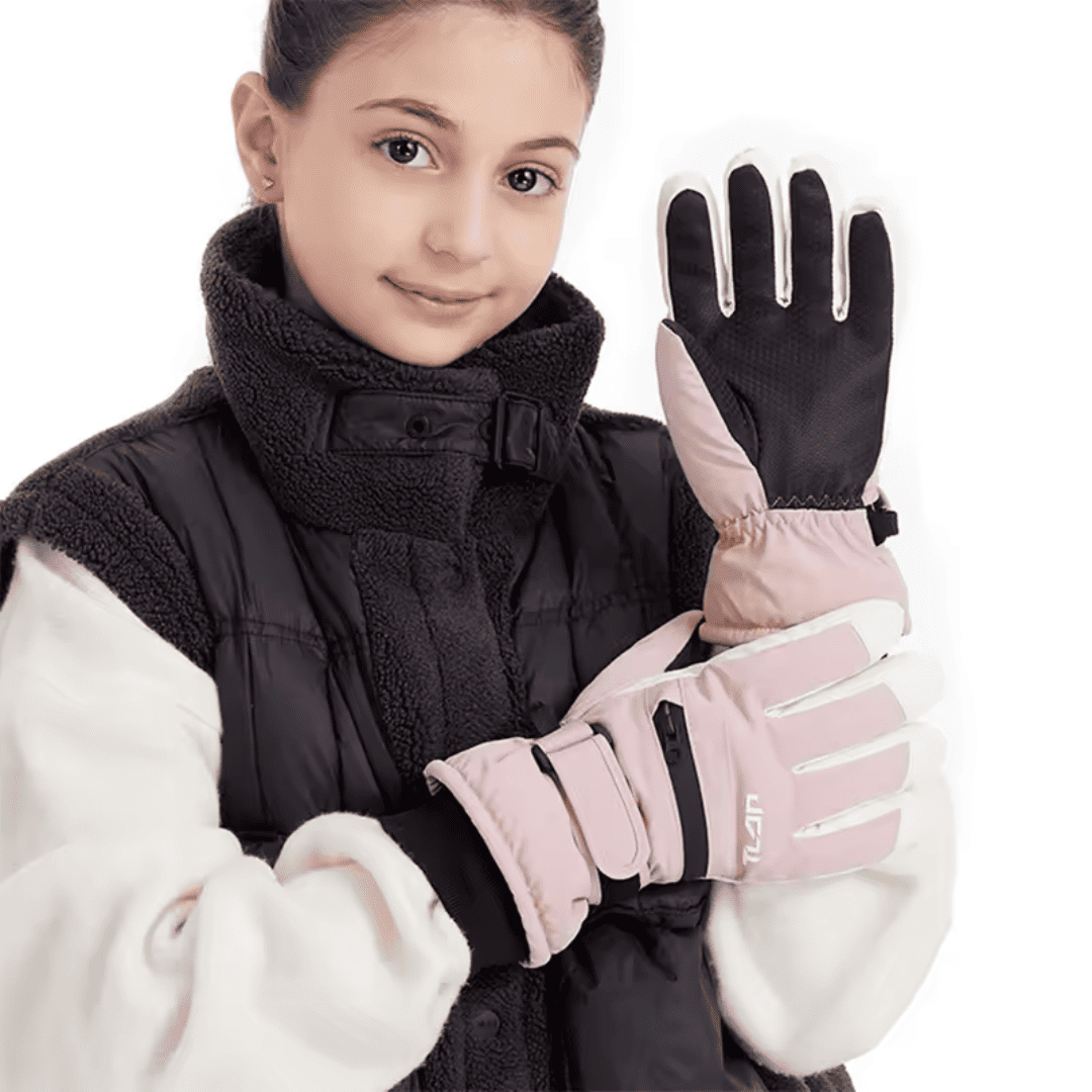 Luva Peluciada Infantil para Neve Impermeável e Touchscreen Forglows