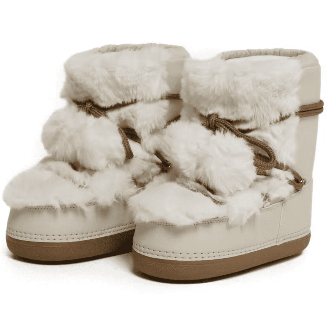 Bota Feminina para Neve Antiderrapante com Pelúcia Forglows