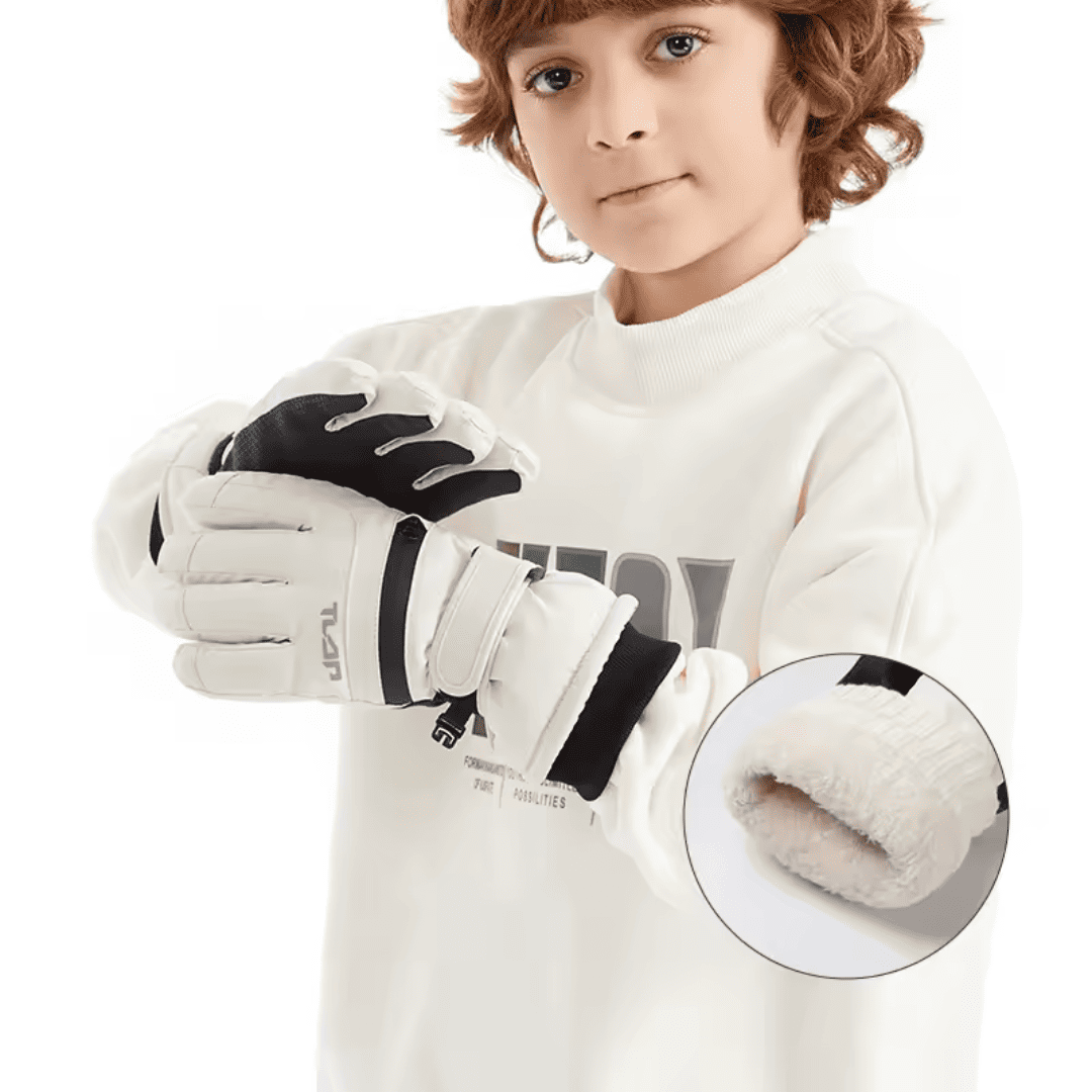 Luva Peluciada Infantil para Neve Impermeável e Touchscreen Forglows