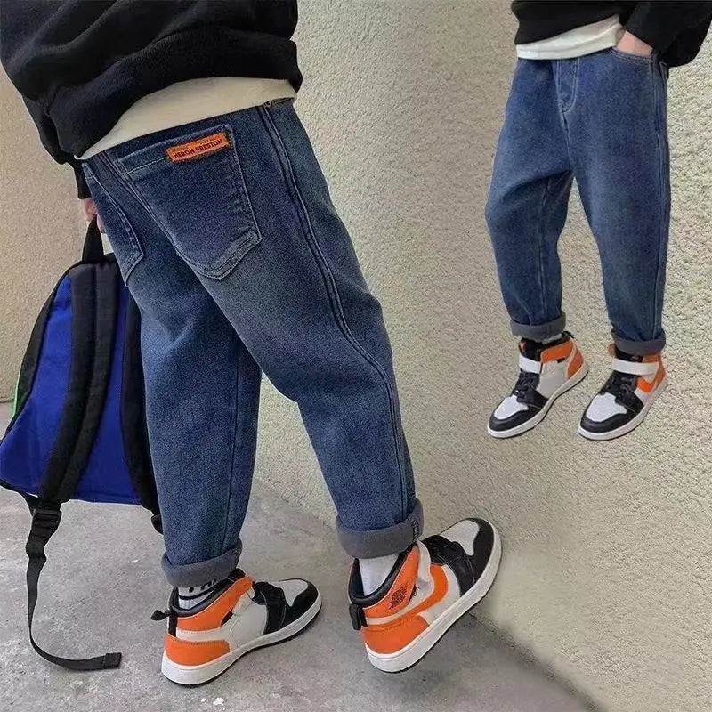 Calça Jeans Peluciada Infantil Menino Forglows