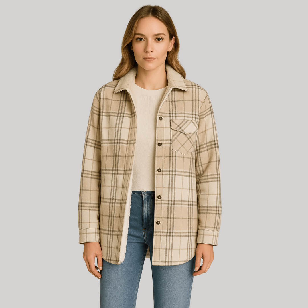 Camisa Feminina Xadrex de Flanela com Pelúcia Forglows