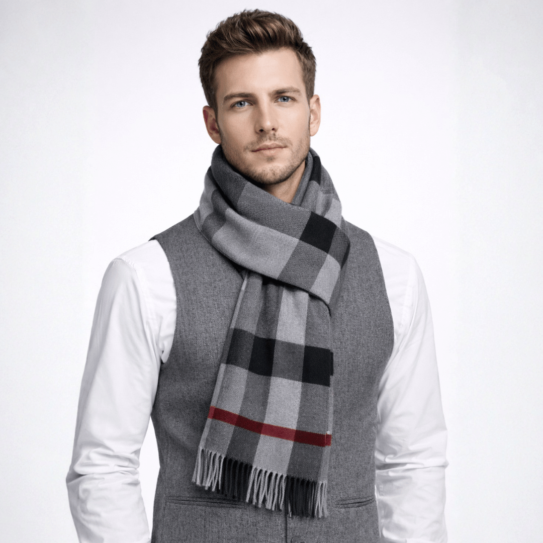 Cachecol Masculino Cashmere Xadrex Forglows