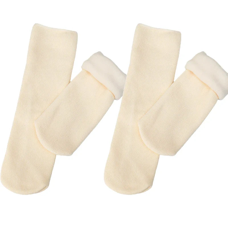 Meia Peluciada Feminina Térmica Canelada - 2 Pares de Meias Forglows