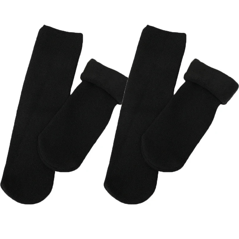Meia Peluciada Feminina Térmica Canelada - 2 Pares de Meias Forglows