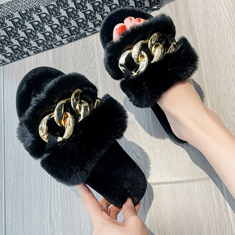 Chinelo Peluciado Correntes Forglows