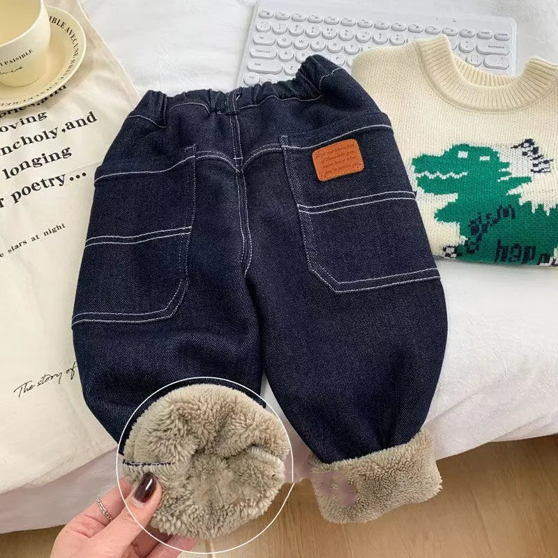 Calça Jeans Infantil Peluciada Menino Forglows