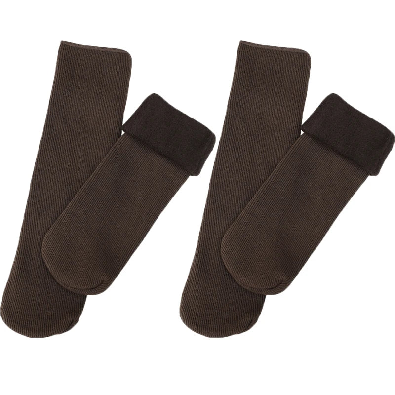 Meia Peluciada Feminina Térmica Canelada - 2 Pares de Meias Forglows